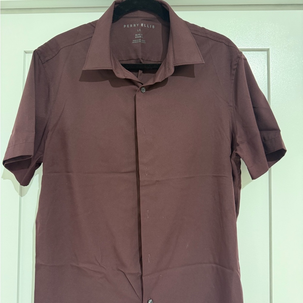 Perry Ellis Men's Dark Brown Casual Shirt